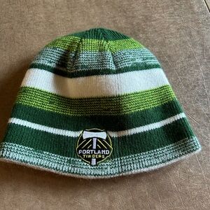 Portland Timbers Green and White Striped Beanie official